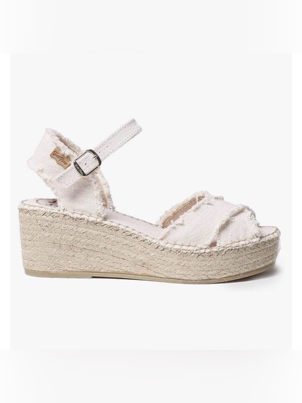 NEW Toni Pons Irina Womens Size 8 EU 39 Ecru Ankle Strap Jute Wedge Sandal $129
